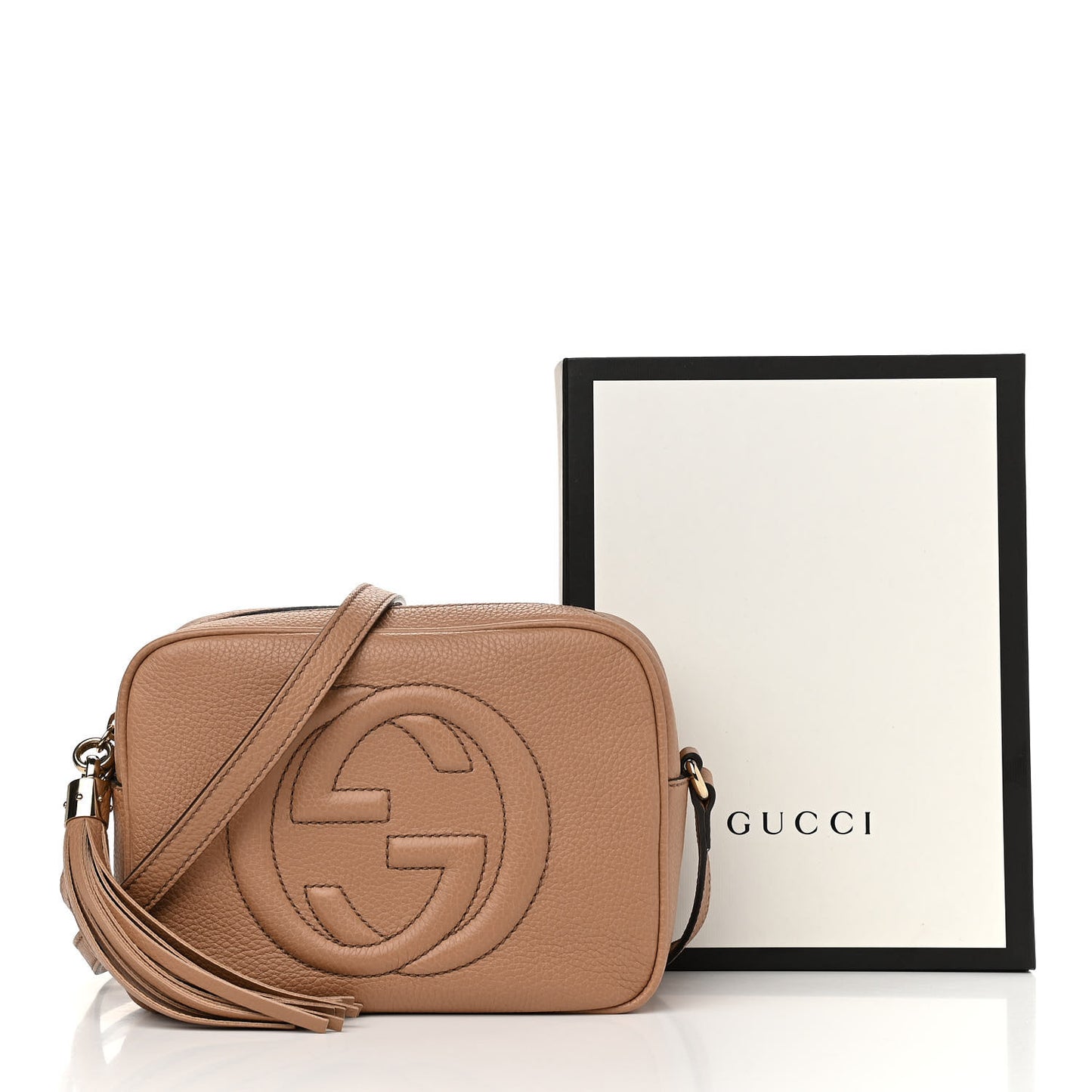 Pebbled Calfskin Small Soho Disco Bag Camelia