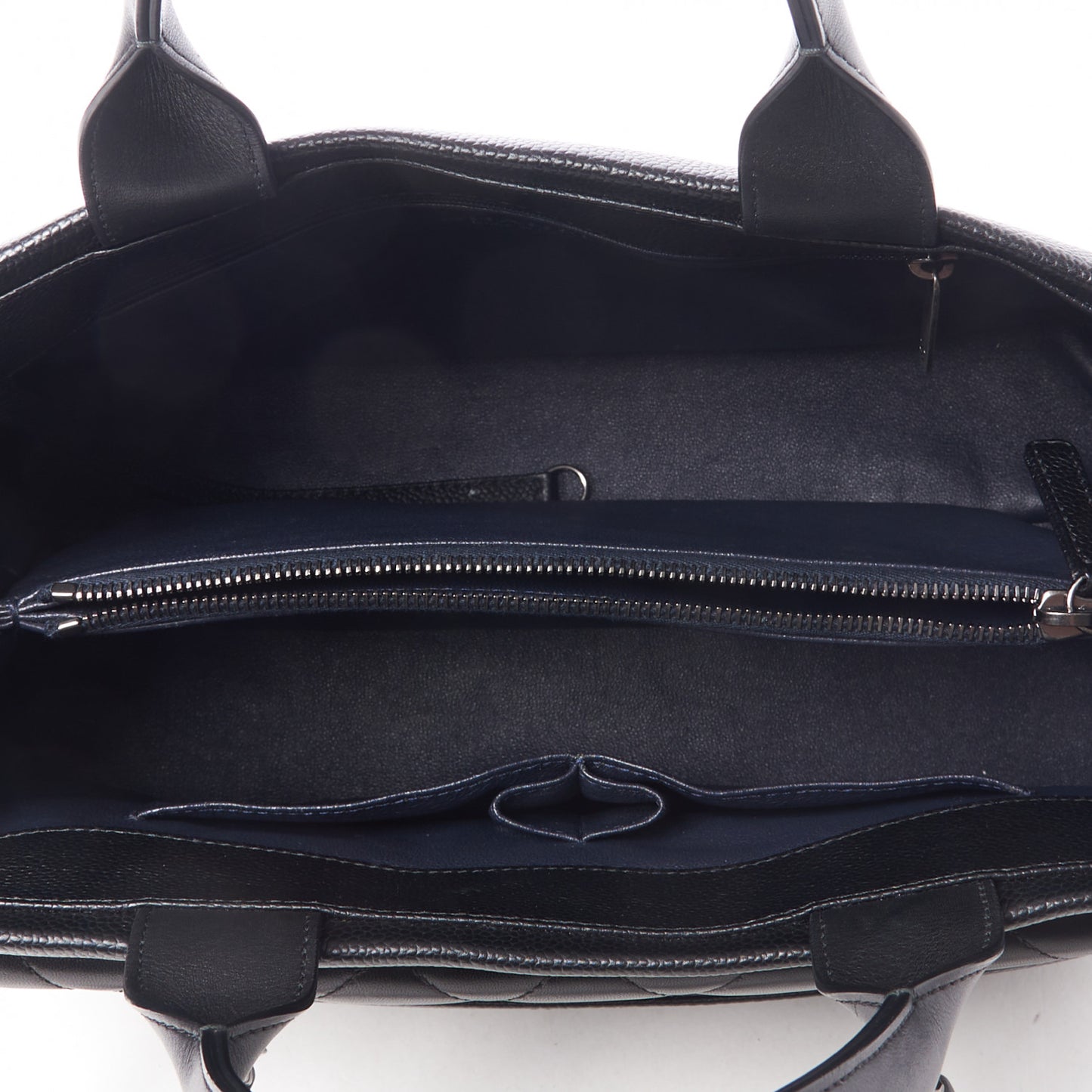 Caviar Lambskin Quilted Large Coco Break Shopping Bag Black