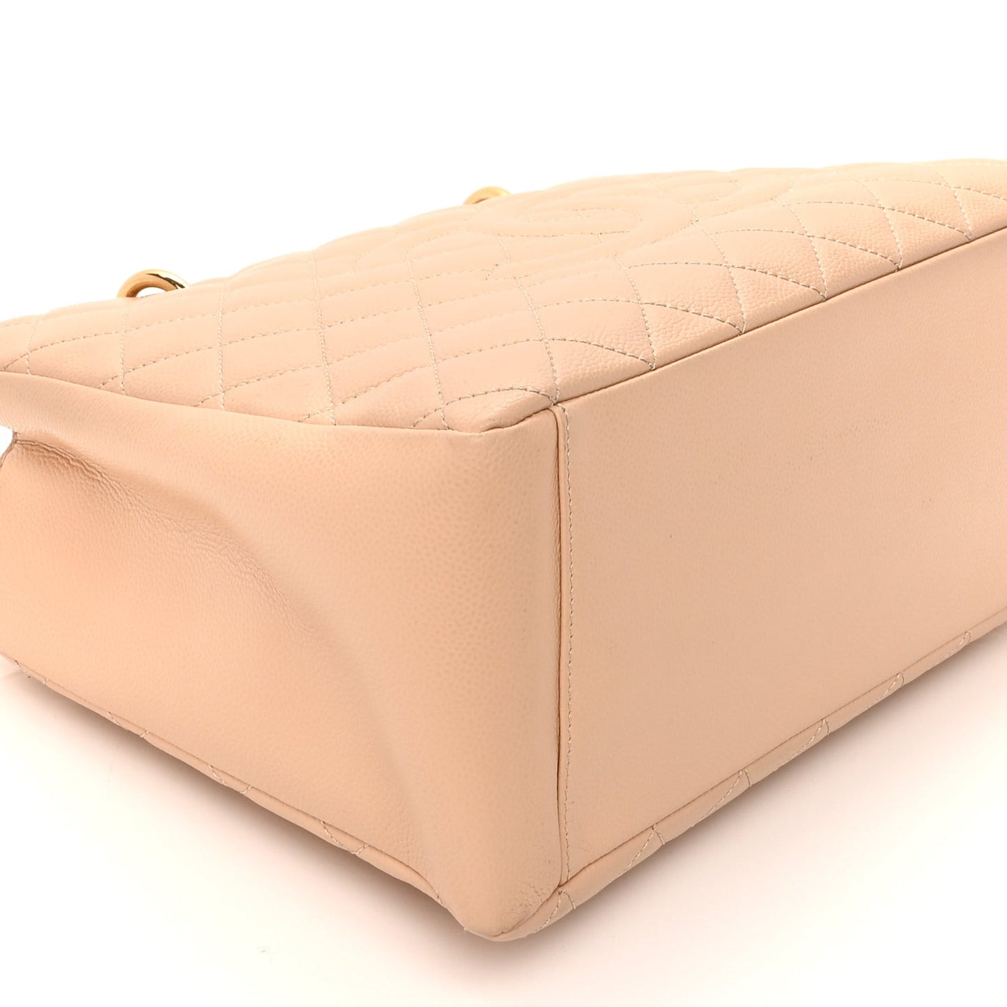 Caviar Quilted Grand Shopping Tote GST  Beige Clair