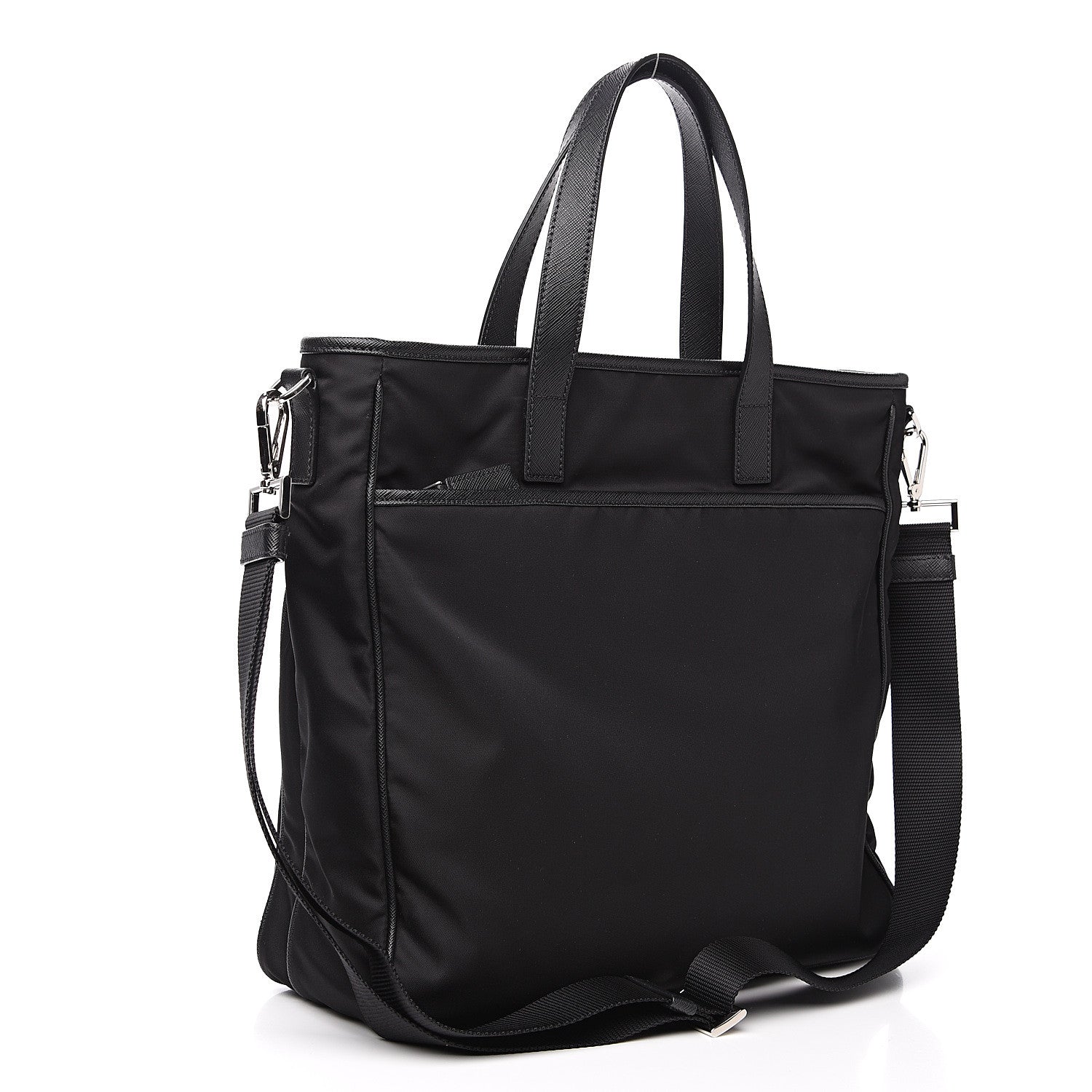 Prada Tessuto Nylon Saffiano Tote Black 2 of 8