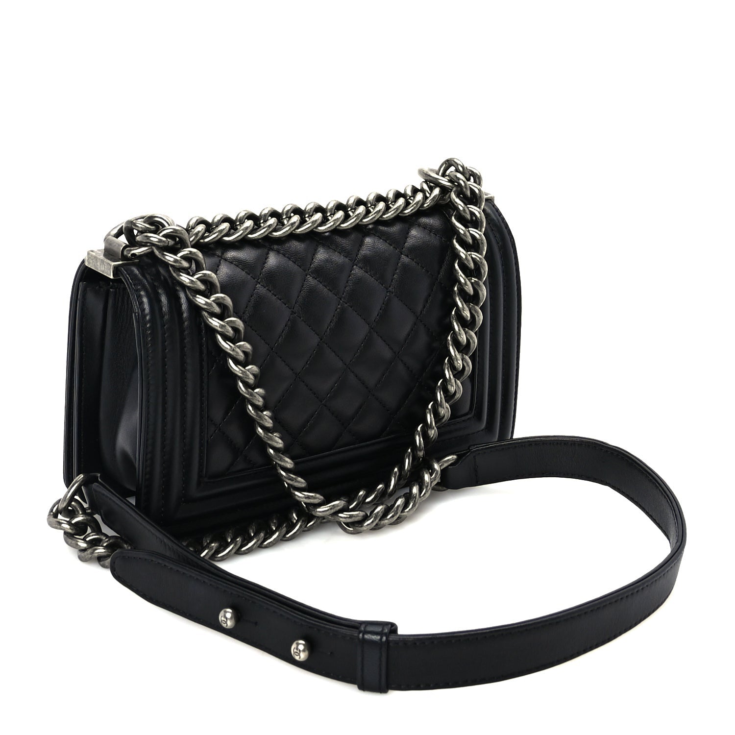 Chanel Lambskin Quilted Small Boy Flap Black 2 of 10