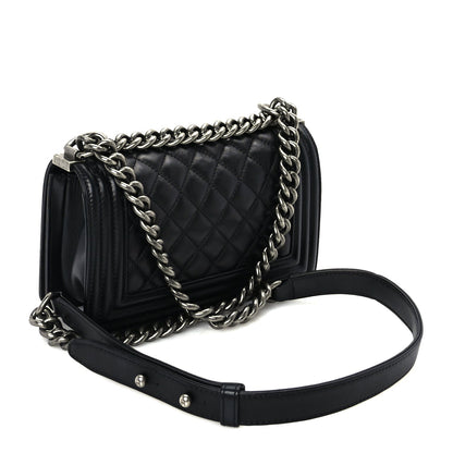 Chanel Lambskin Quilted Small Boy Flap Black 2 of 10