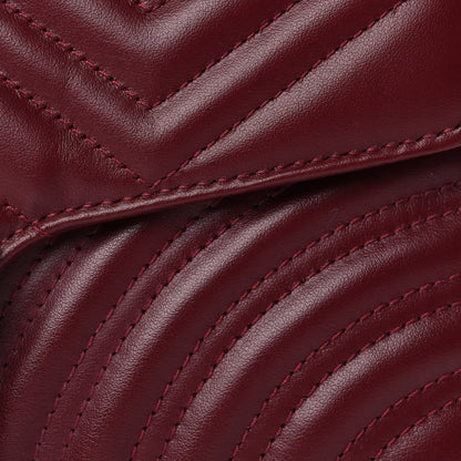 Gucci Calfskin Matelasse Small GG Marmont Shoulder Bag  Rosso Ancora 7 of 9