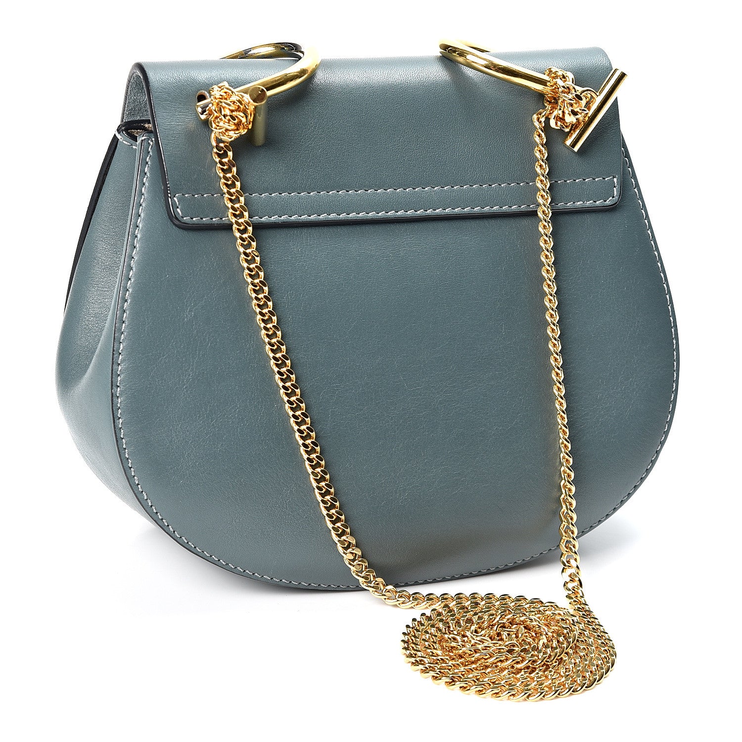 Chloe Suede Smooth Calfskin Mini Drew Shoulder Bag Cloudy Blue 2 of 11