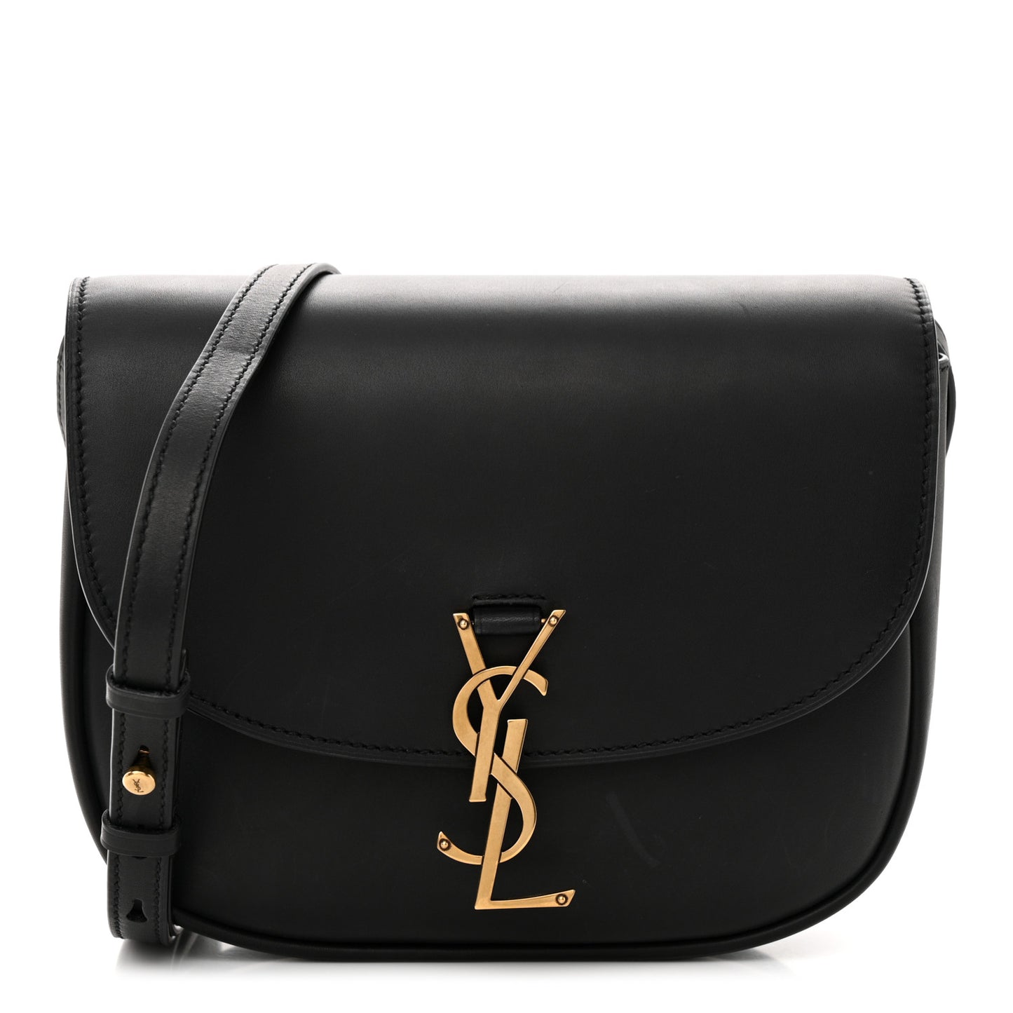 Smooth Calfskin Monogram Medium Kaia Satchel Black
