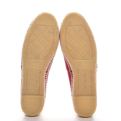 Chanel Lambskin CC Espadrilles 39 Red 5 of 10