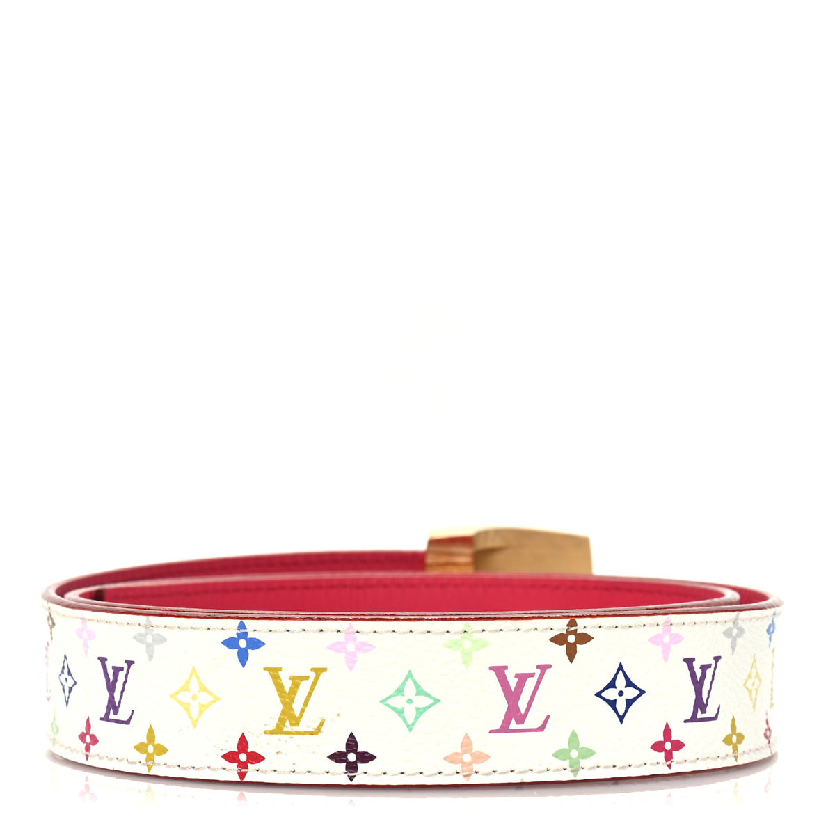Louis Vuitton Monogram Multicolor LV Cut Reversible Belt 85 34 White Grenade 2 of 5