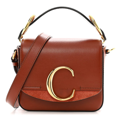Chloe Shiny Calfskin Suede Mini C Bag Sepia Brown 1 of 7