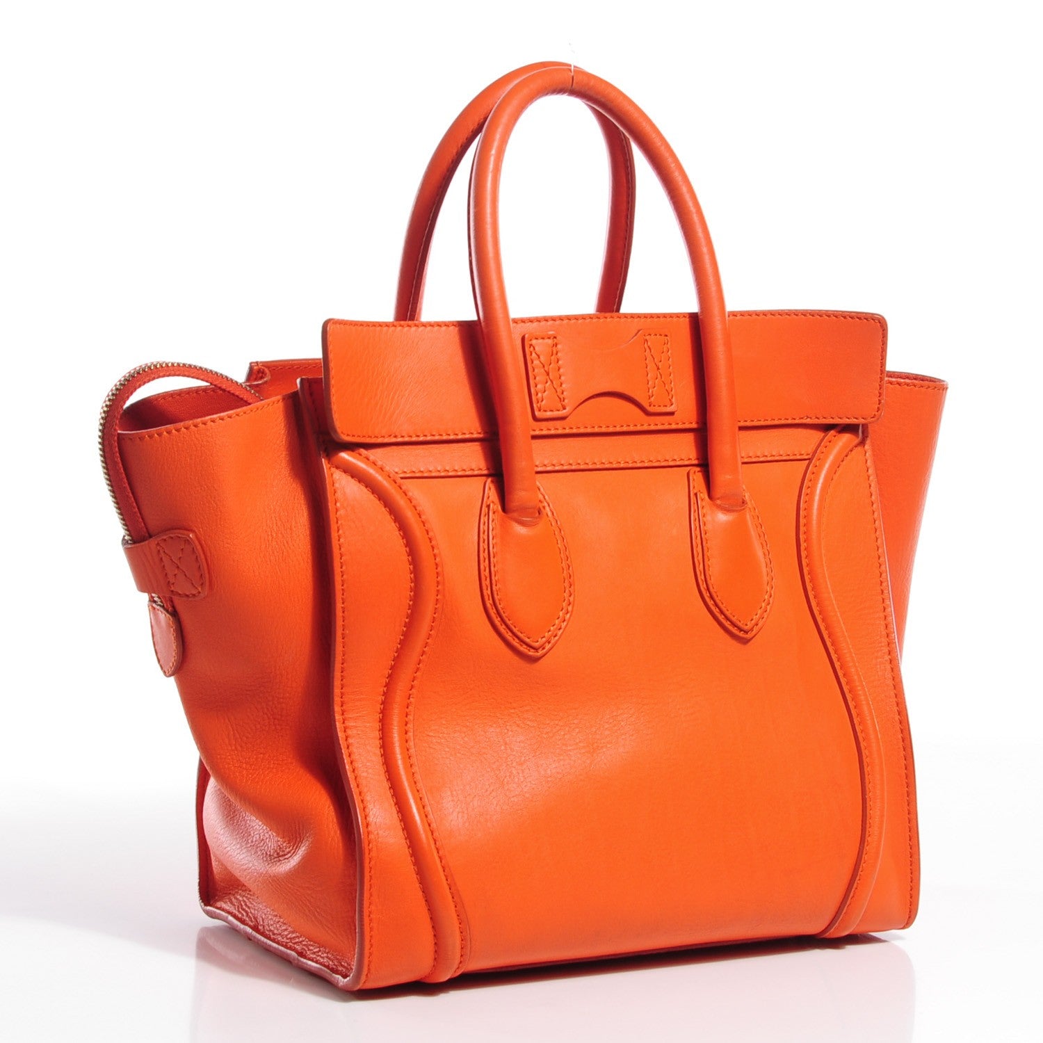 Celine Smooth Calfskin Mini Luggage Orange 3 of 8