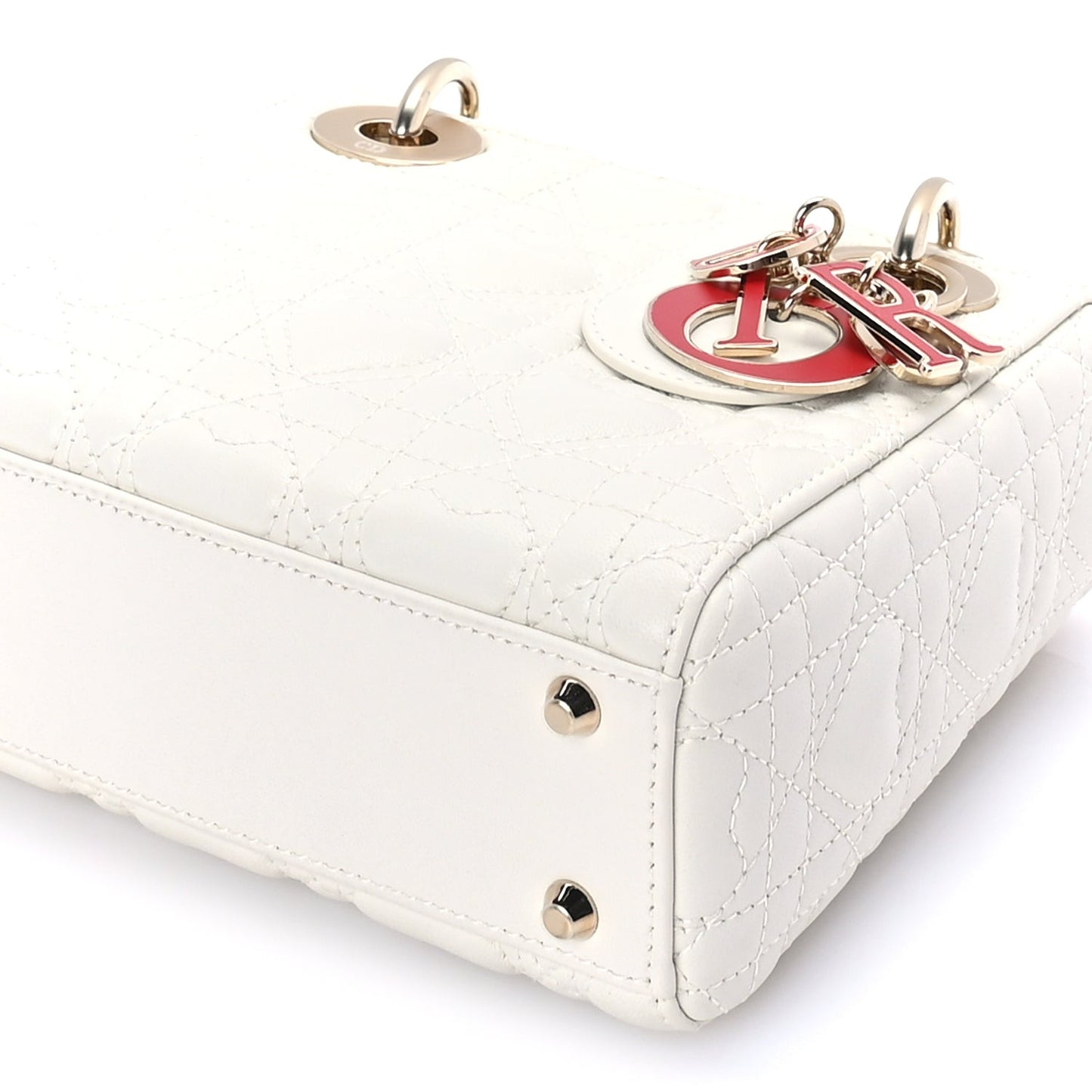 Lambskin Cannage Mini DiorAmour Lady Dior Latte