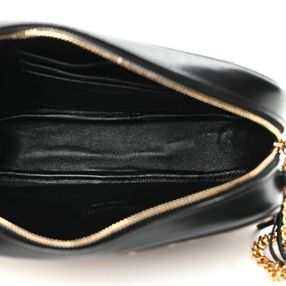 Saint Laurent Canvas Calfskin Leopard Print Monogram Mini Lou Camera Bag Brown 4 of 9