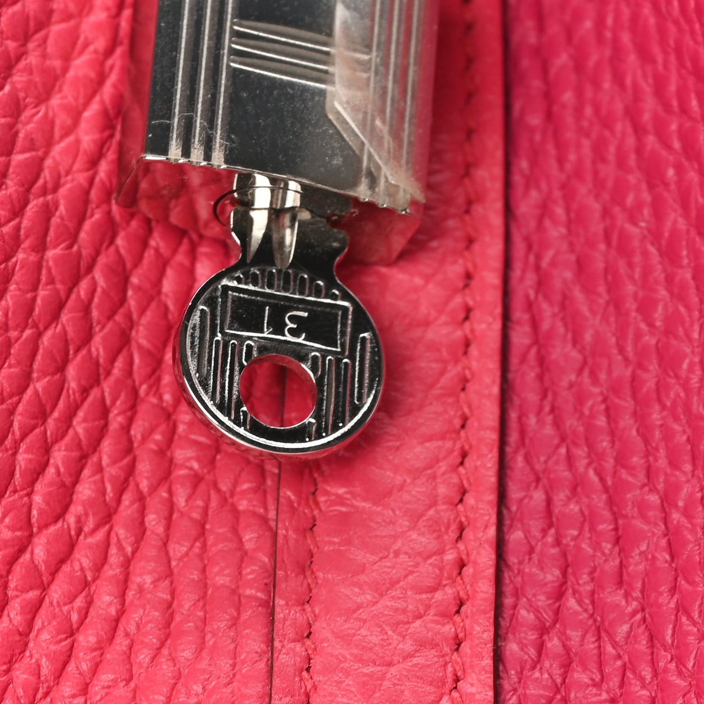Taurillon Clemence Tri-Color Picotin Lock 18 PM Rose Extreme Rose Mexico Rouge De Coeur