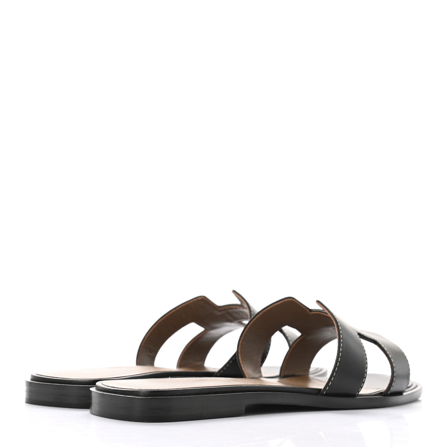 Box Calfskin Oran Sandals 38 Black