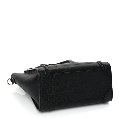 Celine Drummed Calfskin Nano Luggage Black 3 of 8