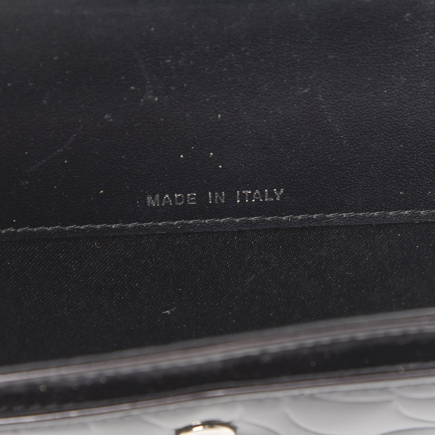 Patent Camellia Embossed Card Holder Black