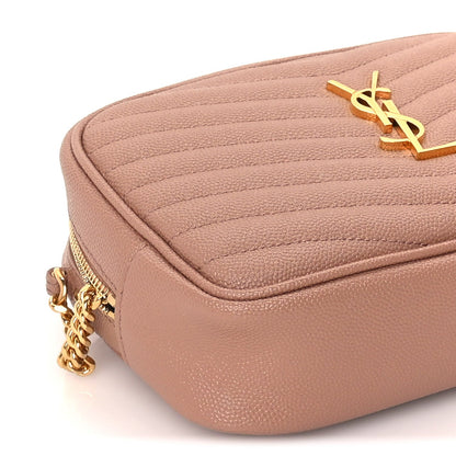 Saint Laurent Grain De Poudre Matelasse Monogram Mini Lou Camera Bag  Vintage Peach 7 of 8