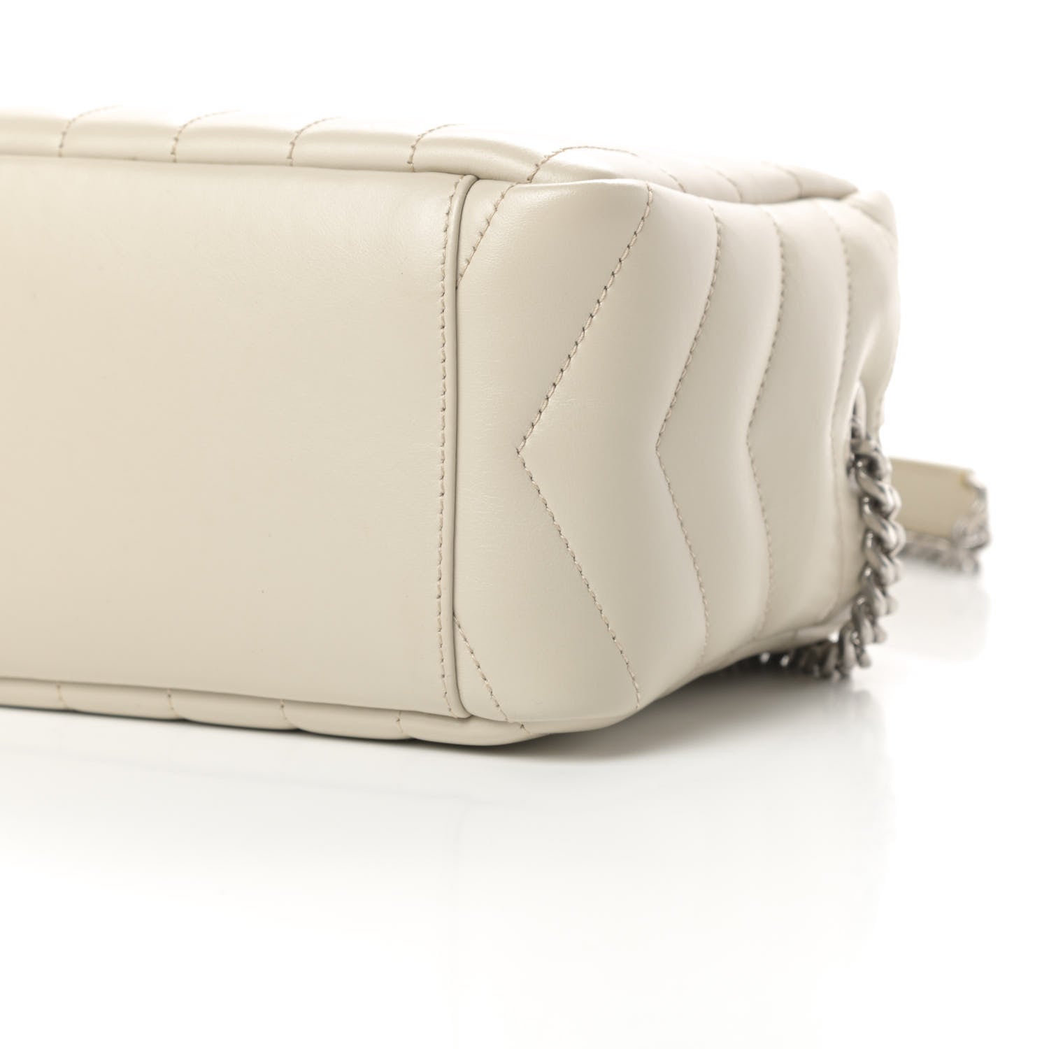 Saint Laurent Calfskin Y Quilted Monogram Small Loulou Bowling Bag Ivory 10 of 10