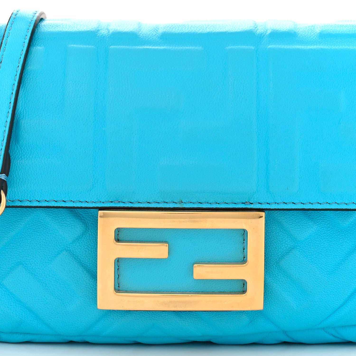 Fendi Nappa FF 1974 Embossed Mini Baguette Pool 8 of 11