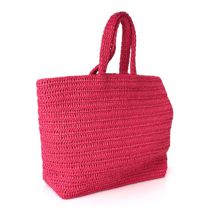 Saint Laurent Raffia Rive Gauche Tote Pink 2 of 9