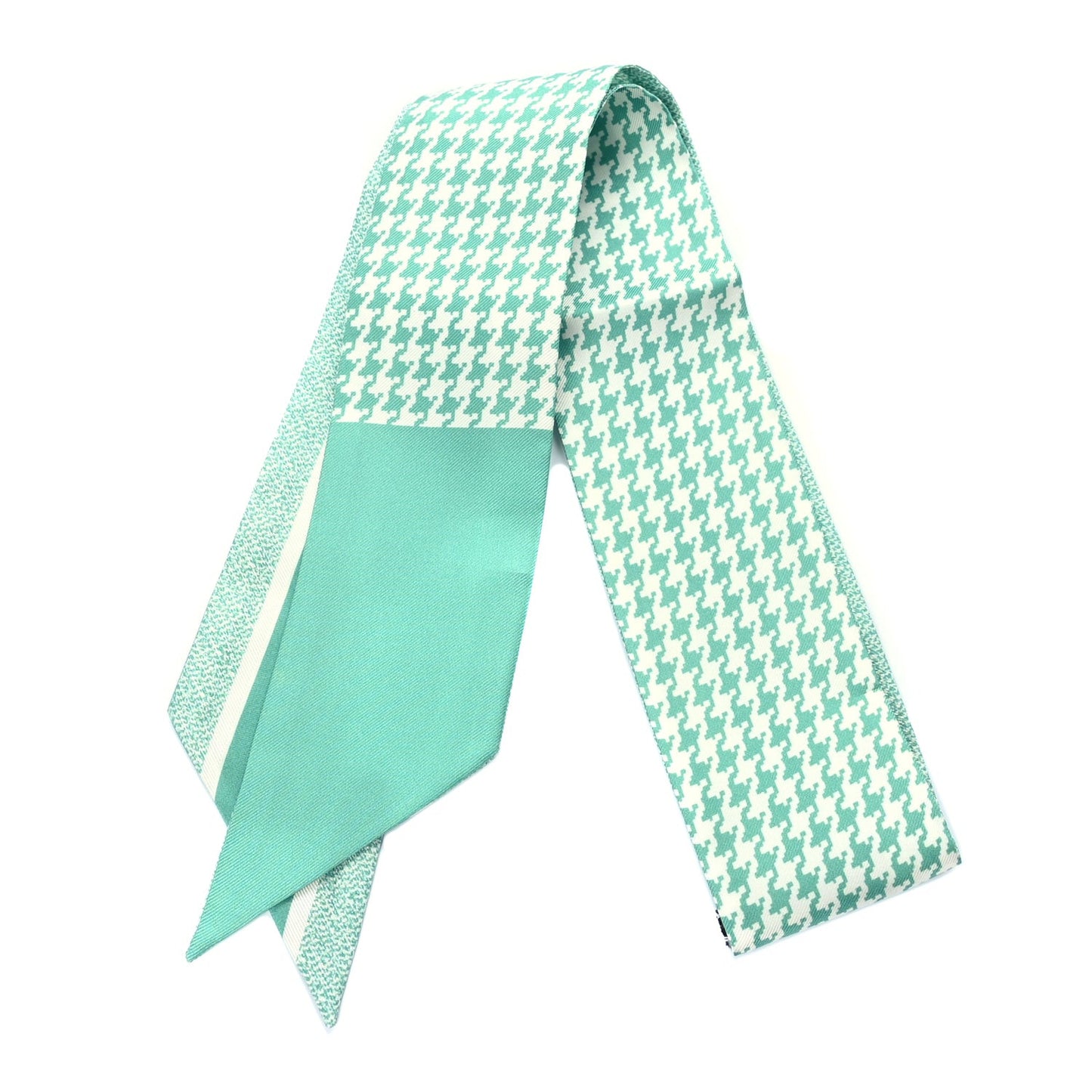 Silk Houndstooth Mitzah Scarf  Green