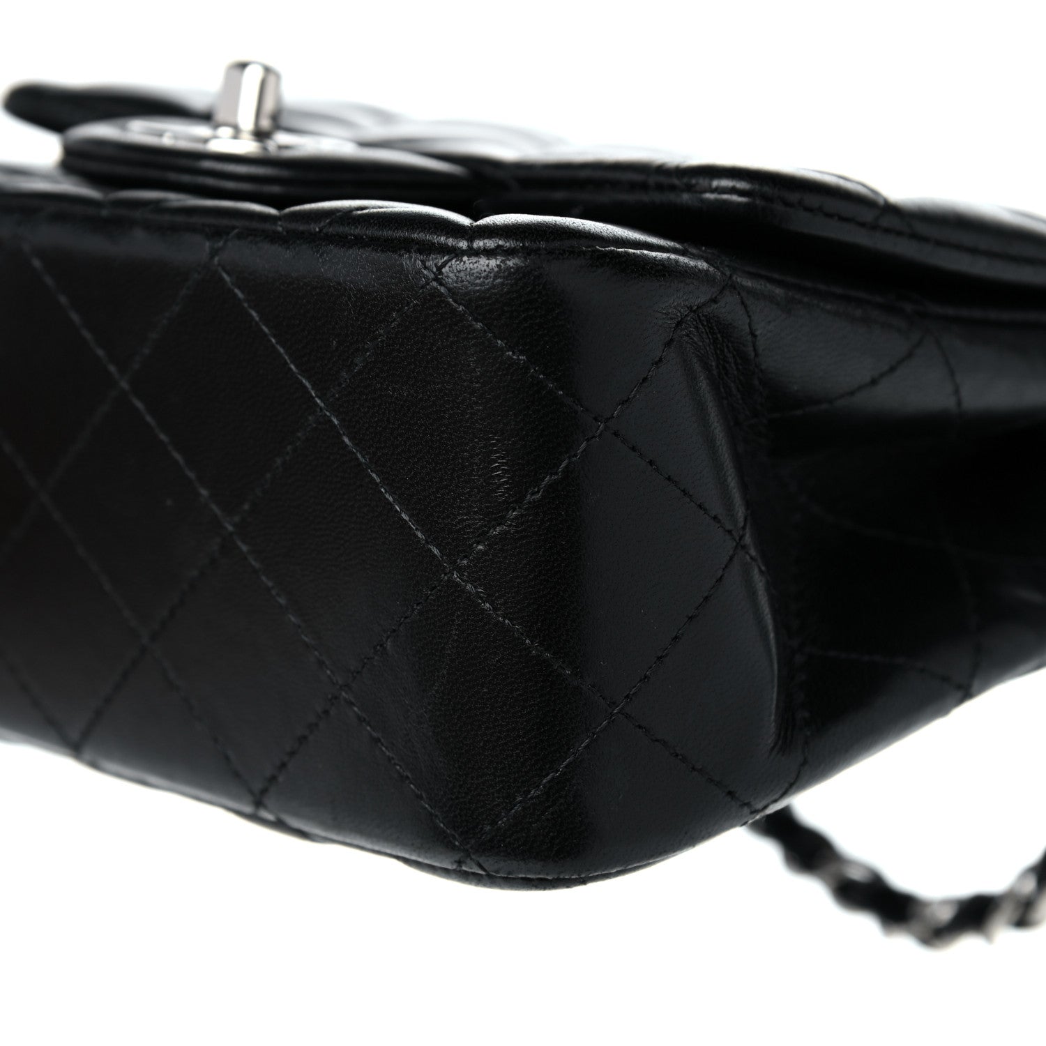 Chanel Lambskin Quilted Mini Square Flap Black 9 of 10