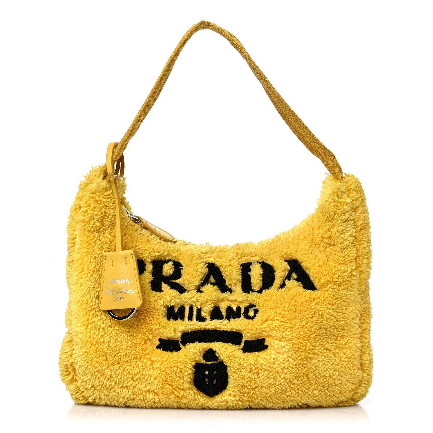 Terry Cloth Mini Re-Edition 2000 Bag Giallo Black