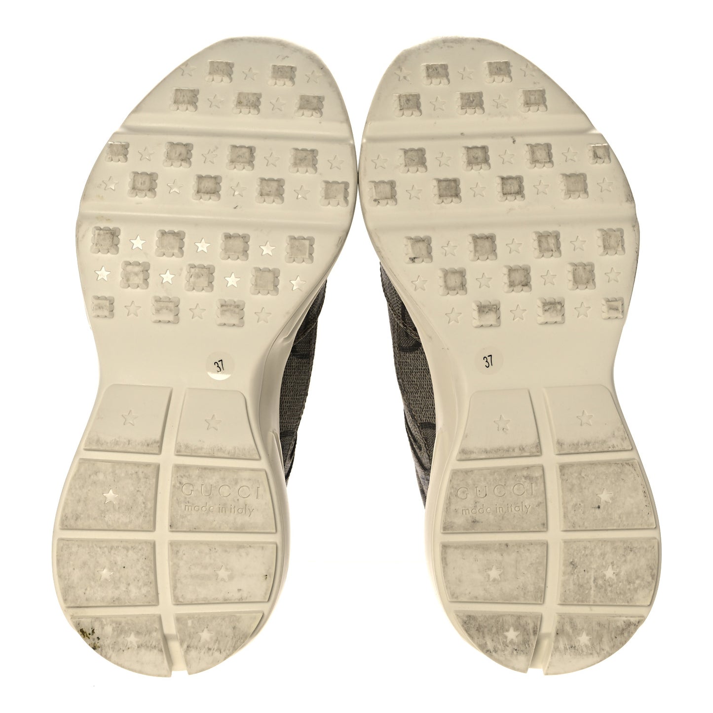 Maxi GG Supreme Monogram Gucci 100 Womens Rhyton Sneakers 37 Beige Ebony