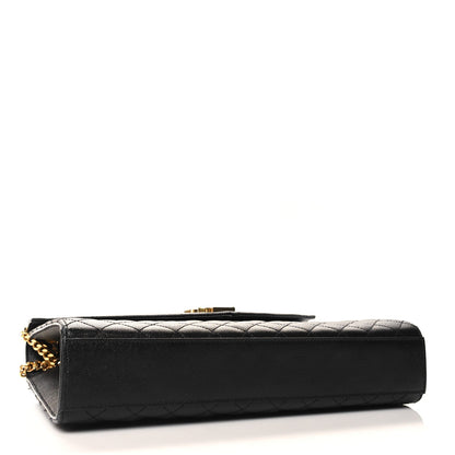 Saint Laurent Grain De Poudre Textured Mixed Matelasse Large Triquilt Monogram Satchel Black 4 of 7