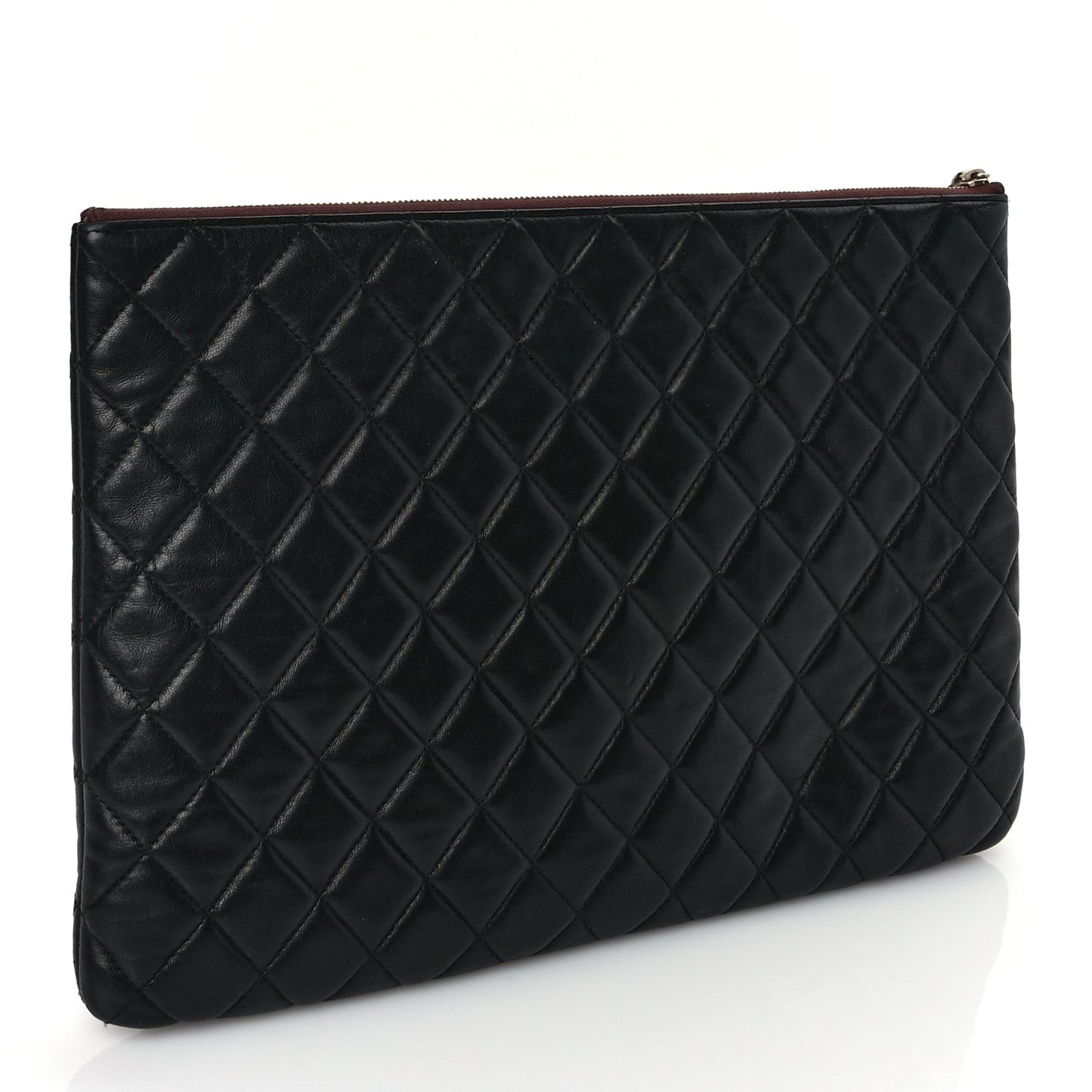 Lambskin Quilted Large Case Black