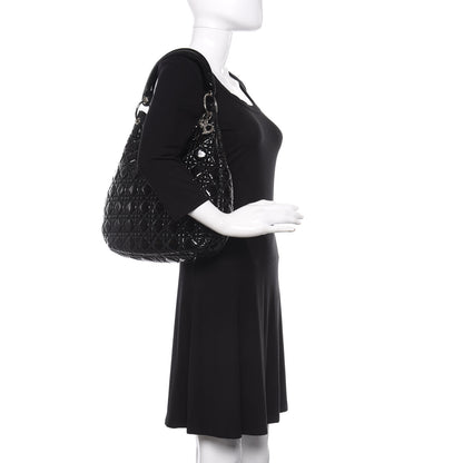 Christian Dior Patent Cannage Hobo Black 2 of 11