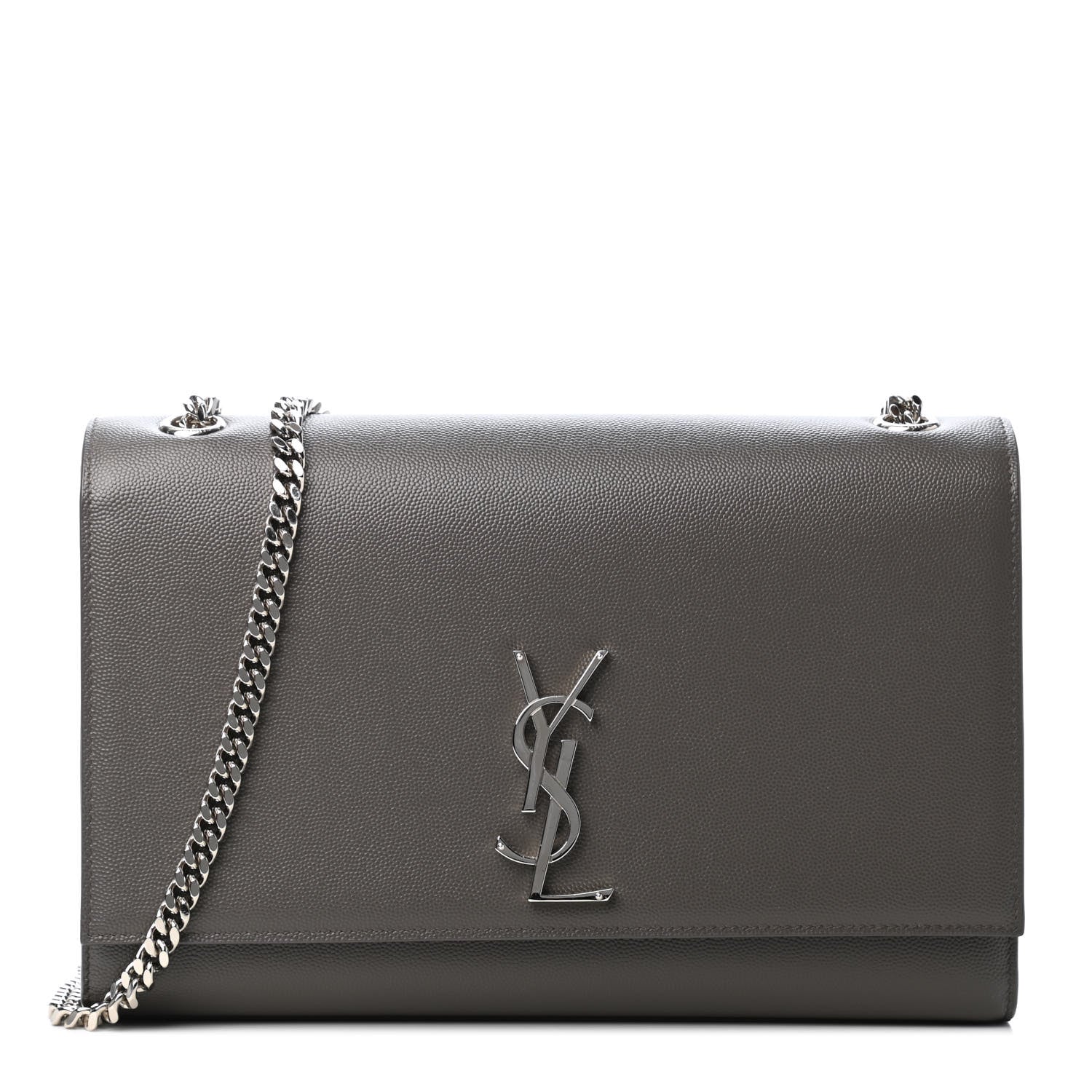 Saint Laurent Grain De Poudre Large Classic Monogram Kate Satchel Earth 1 of 4