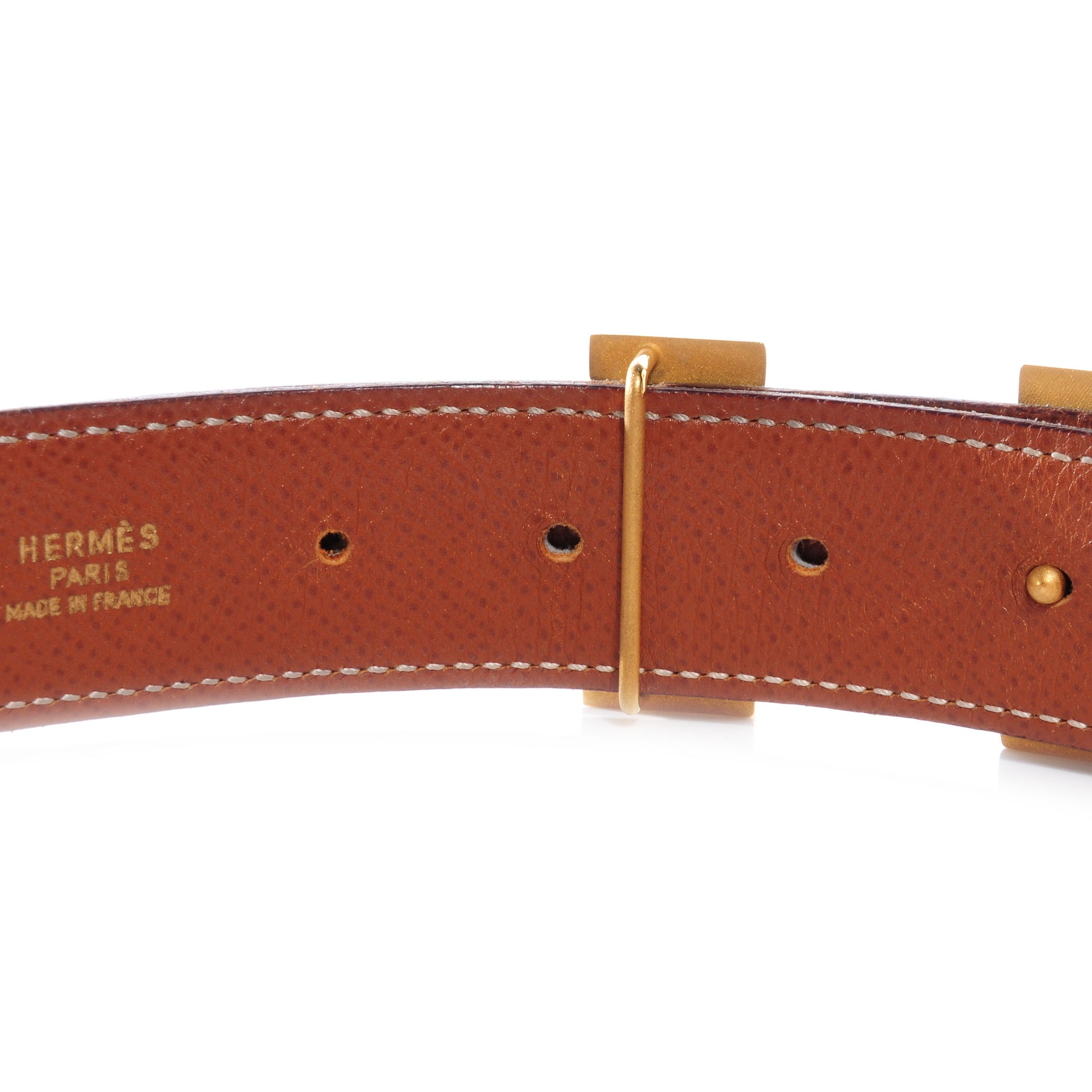 Hermes Box Courchevel Reversible Constance 32mm H Belt Noir Natural 65 4 of 4