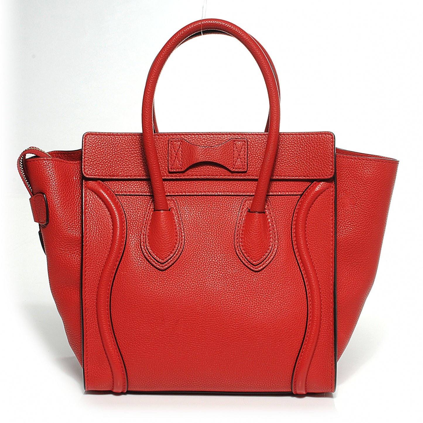 Drummed Leather Micro Luggage Coquelicot