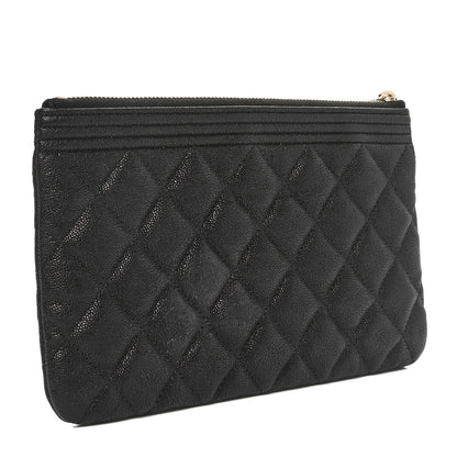 Chanel Caviar Quilted Small Boy Cosmetic Case Black 3 of 9