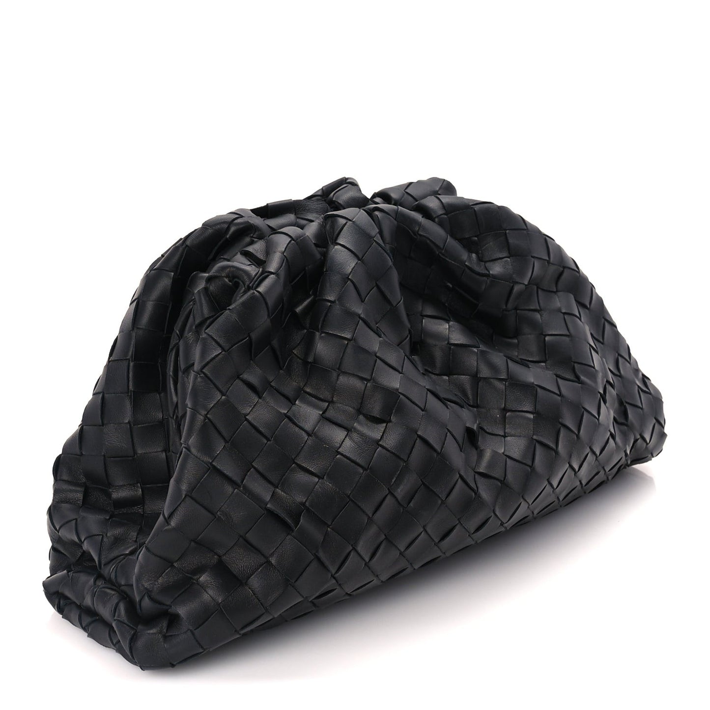 Nappa Maxi Intreccio The Pouch Oversized Clutch  Black