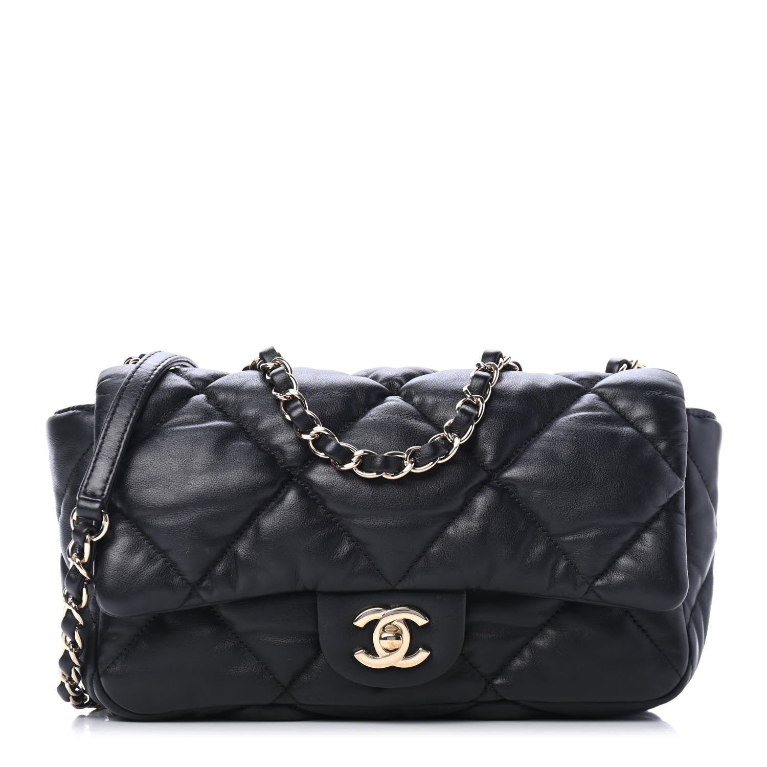 Chanel Calfskin Quilted Medium Bubbly Flap Black 1 of 4