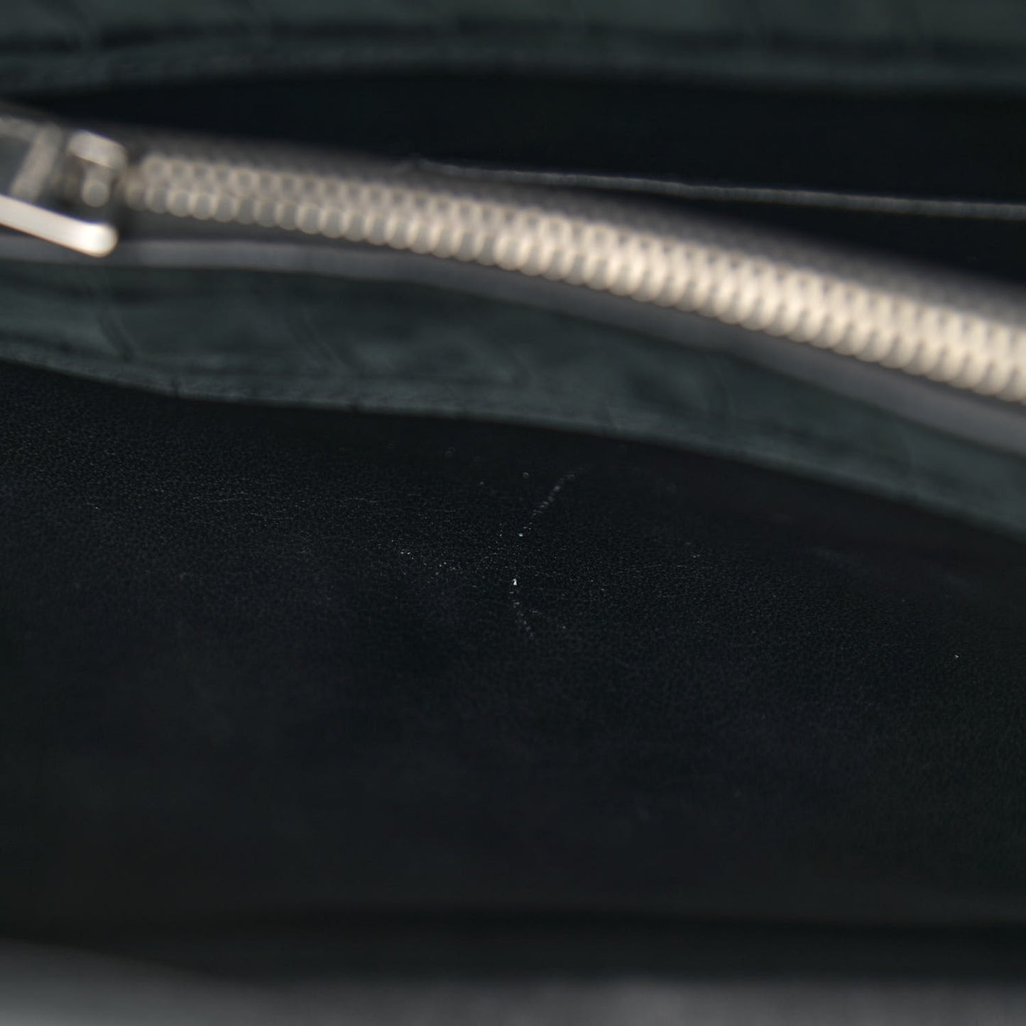 Calfskin Crocodile Embossed Small Sac de Jour Black