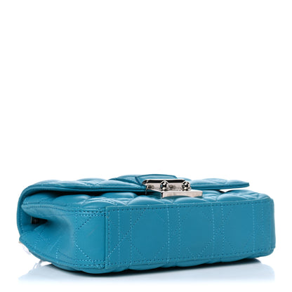 Christian Dior Lambskin Cannage Mini New Lock Pouch Blue 3 of 12