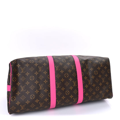 Louis Vuitton Monogram Macassar Keepall Bandouliere 50 Fuchsia 3 of 8