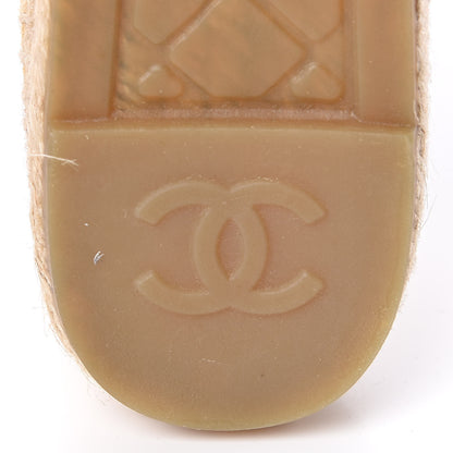 Chanel Suede Pearl CC Espadrilles 38 Beige Black 8 of 11
