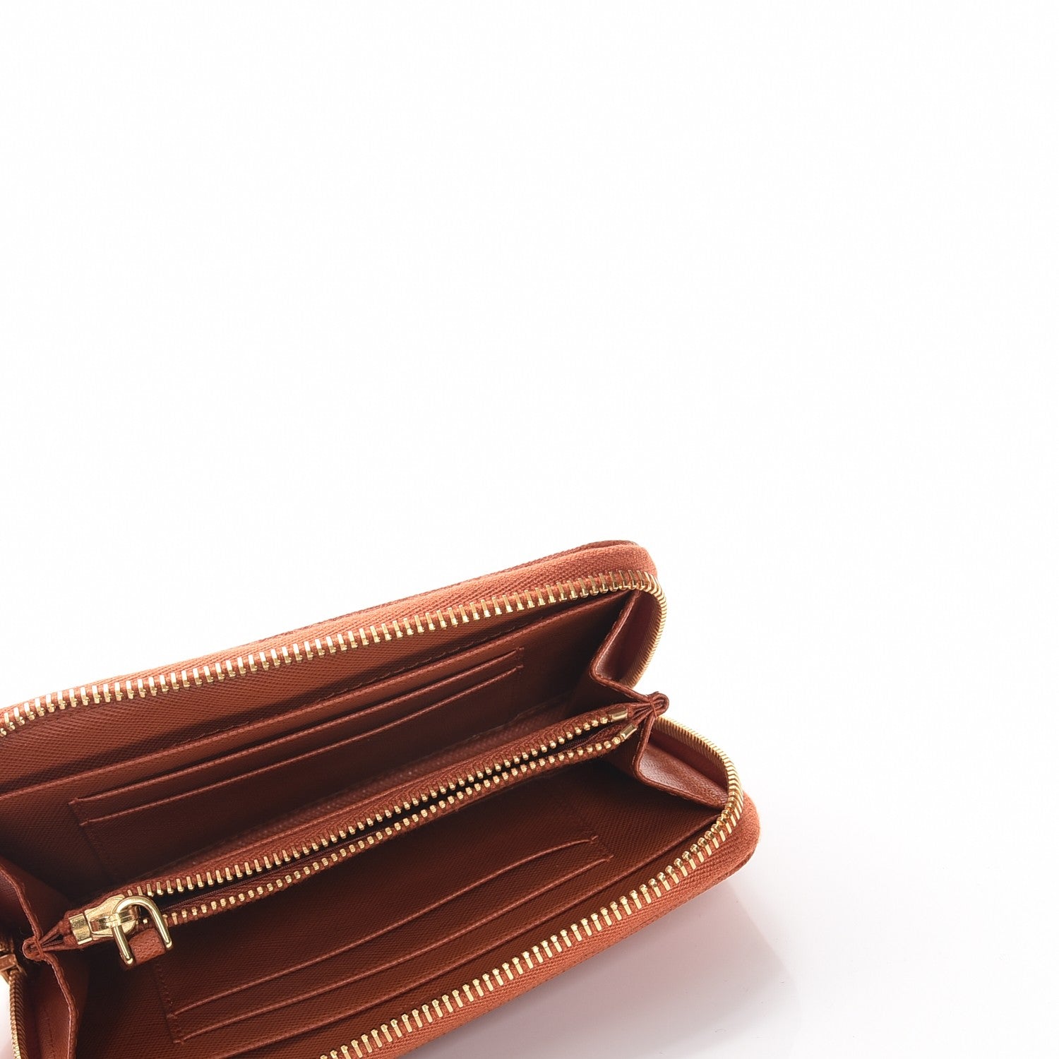 Prada Saffiano Zip Around Wallet Papaya 5 of 8