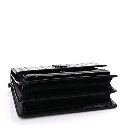 Saint Laurent Glossy Eelskin Medium Monogram Sunset Black 3 of 7