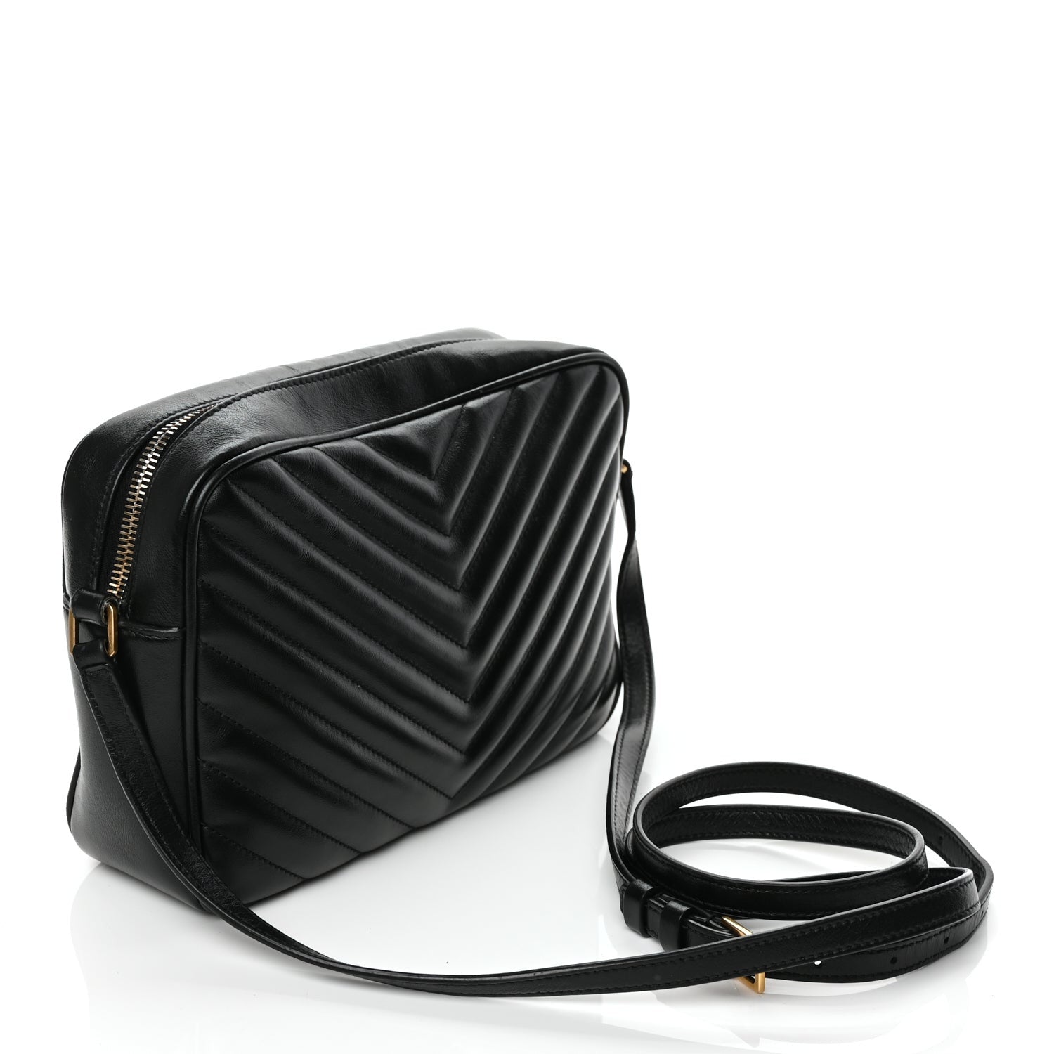 Saint Laurent Calfskin Matelasse Monogram Lou Camera Bag Black 2 of 9