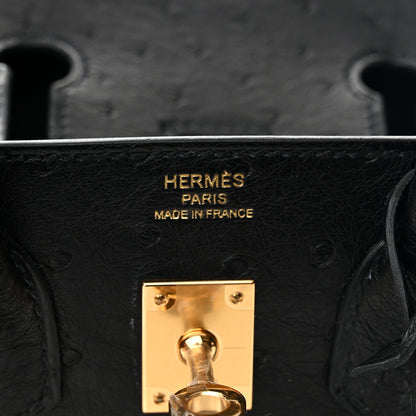 Hermes Ostrich Birkin 25 Black 6 of 14