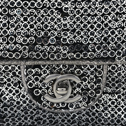 Chanel Sequin Medium Single Flap Dark Silver 7 of 17