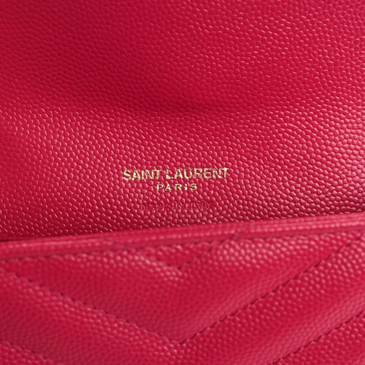 Grain De Poudre Matelasse Chevron Small Monogram Envelope Wallet Bubblegum