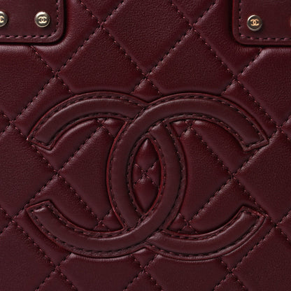 Chanel Calfskin Quilted Studded Square Vanity Case Burgundy 7 of 9