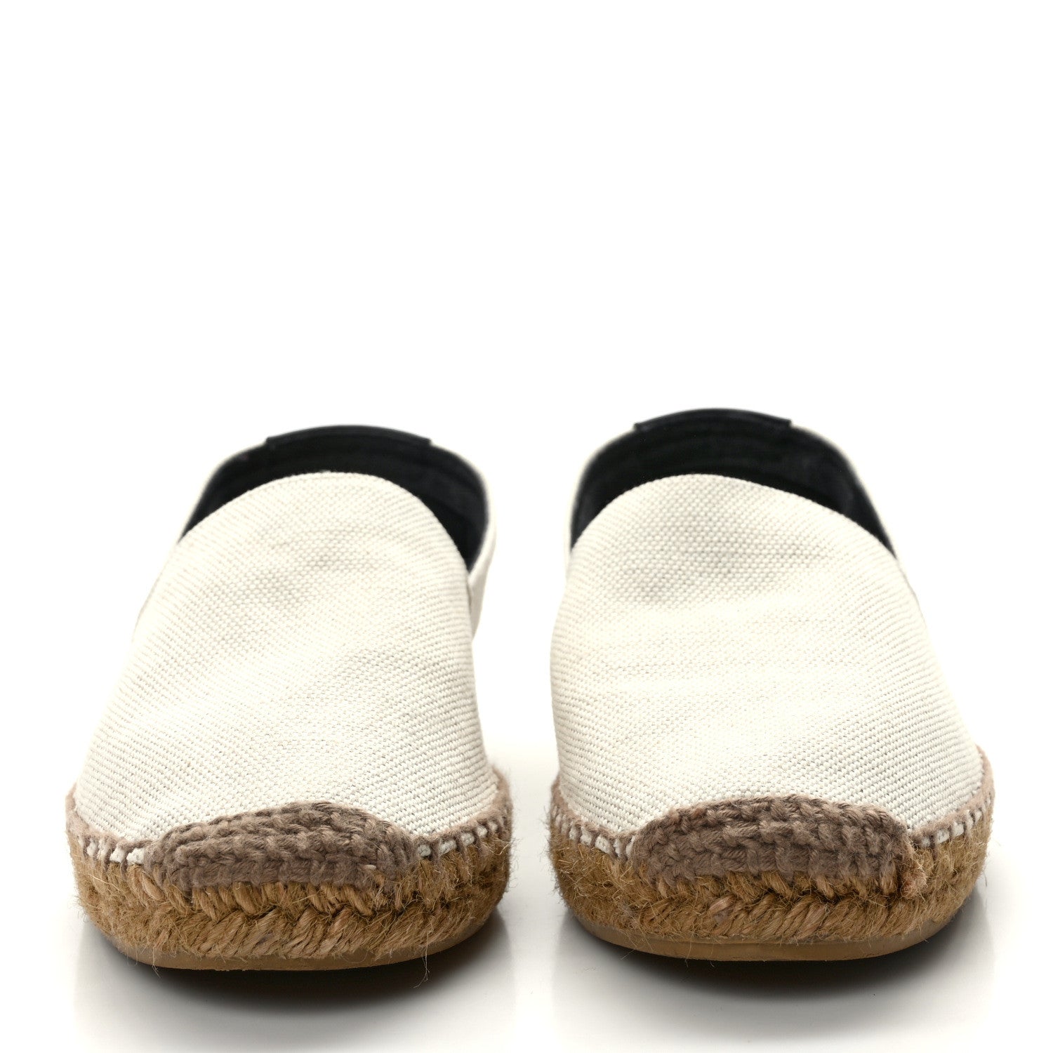 Saint Laurent Canvas Nappa Elba Light Logo Embroidered Espadrilles 38.5 Ecru 2 of 9