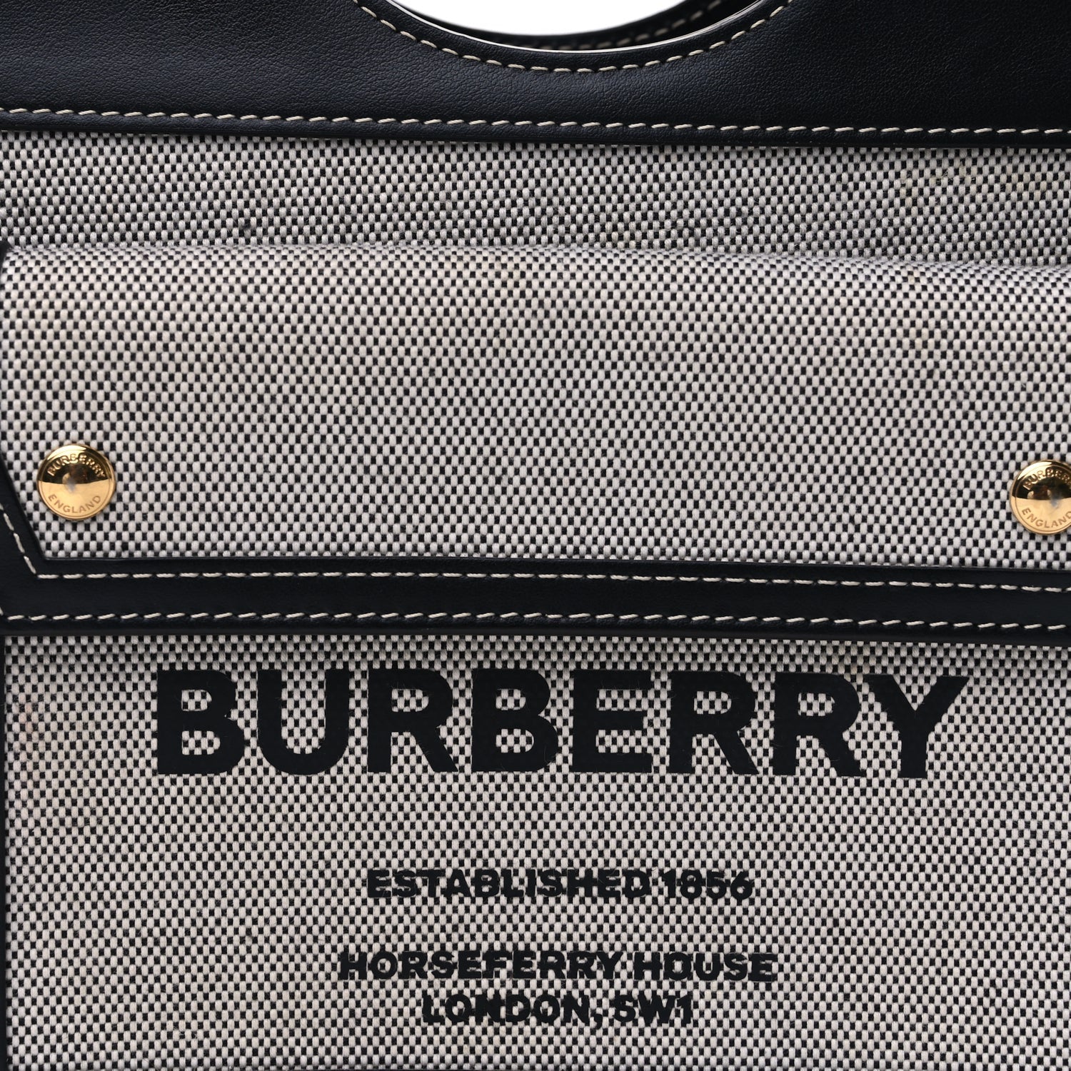 Burberry Smooth Calfskin Canvas Two Tone Mini Pocket Bag Natural Malt Brown 6 of 8