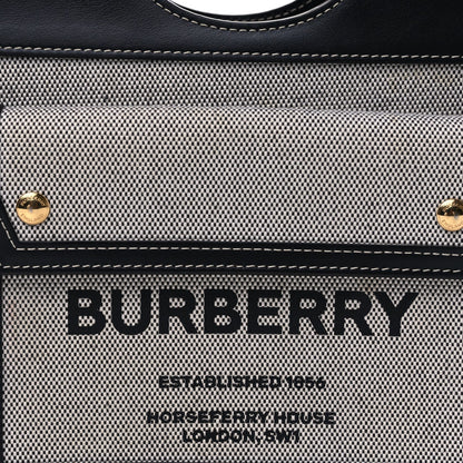 Burberry Smooth Calfskin Canvas Two Tone Mini Pocket Bag Natural Malt Brown 6 of 8